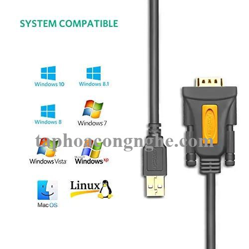 Ugreen 20223 3M Cáp tín hiệu chuyển đổi USB 2.0 sang COM RS232 cao cấp CR104 30020223